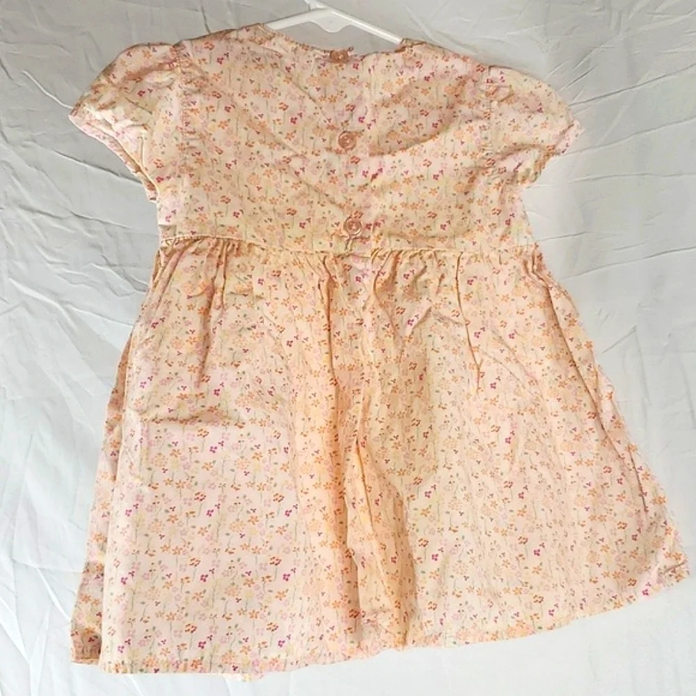 Vintage George‎ Pink Smocked Floral Cottagecore Dress